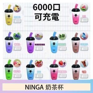 NINGA奶茶杯可充电一次性電子煙6000口
