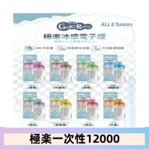 【8種口味】極楽 12000口一次性電子煙|超大容量 |口感絲滑|新品